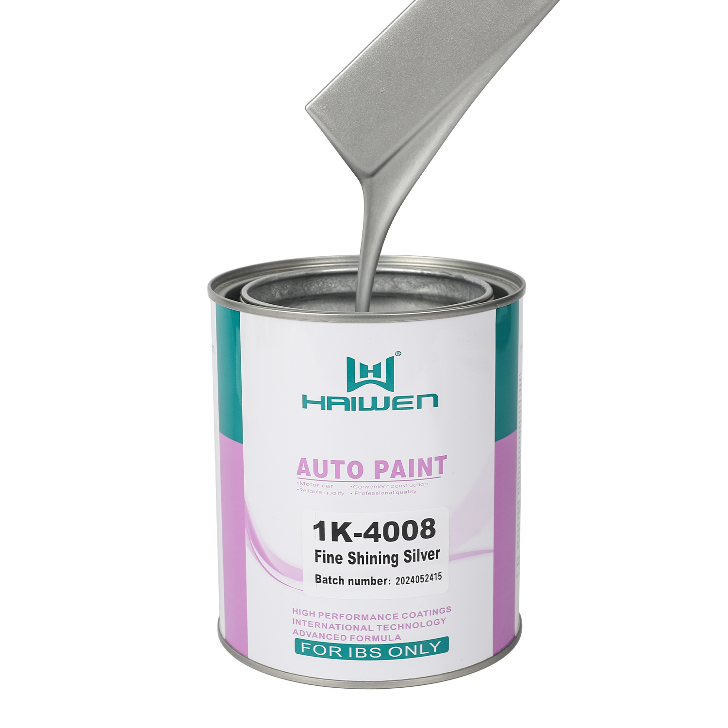 HAIWEN 1K-4008 אבקת כסף מברק 1K כסף מתכתי – מראה נוצץ בצד הקדמי וצדדים כהים לפנים ולחיצים אוטומוביליים ולעיבוד צבעים