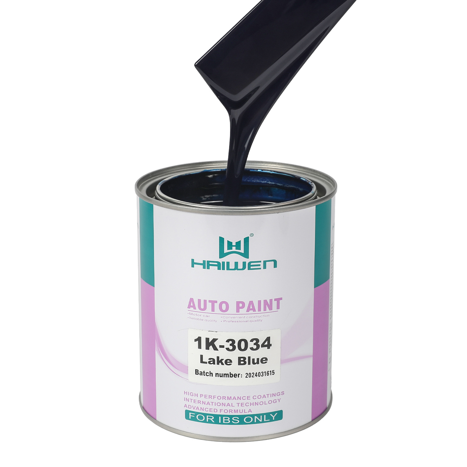 HAIWEN 1K-3034 תכלת אגם 1K Basecoat – תכלת עם גוון ירוק faint לפינהול רכב וערבוב צבעים