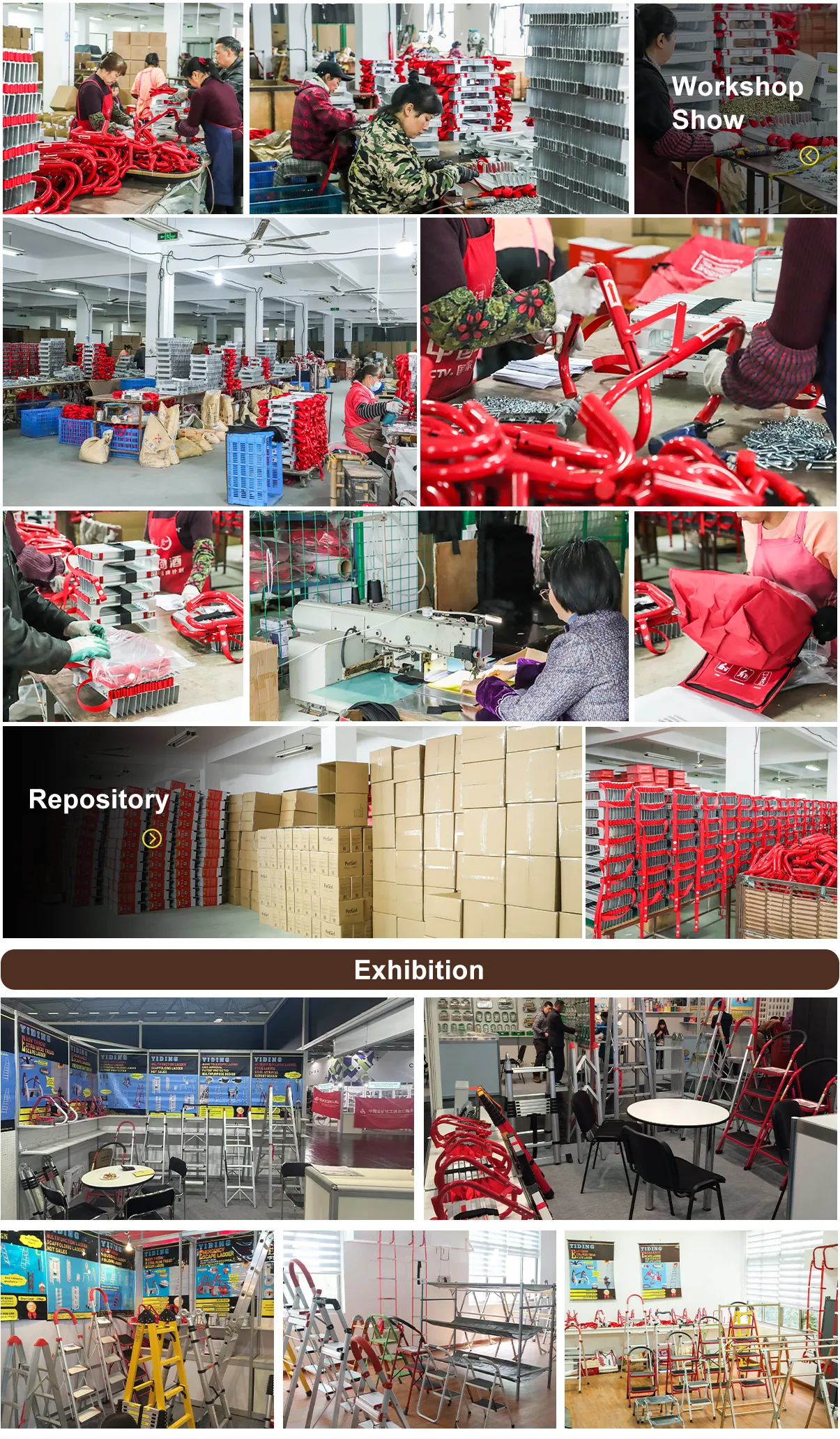 product factory price 13ft long two story aluminum fire escape ladder with anti slip rungs-2