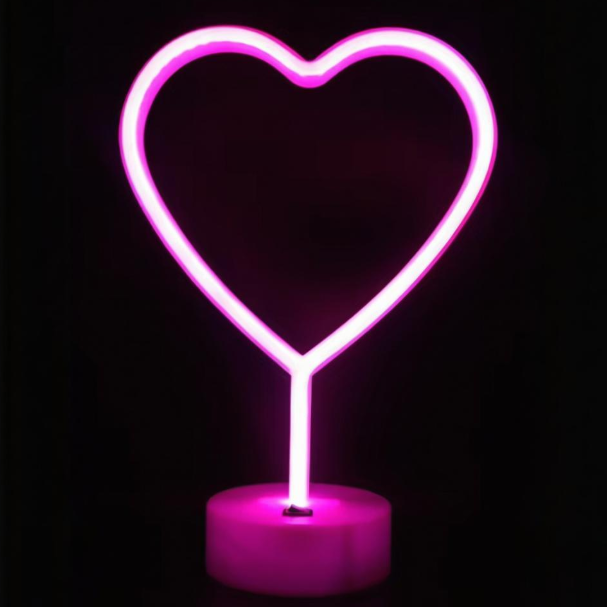 Hot Sale 29cm Faux Neon Heart  Valentine Table Light factory
