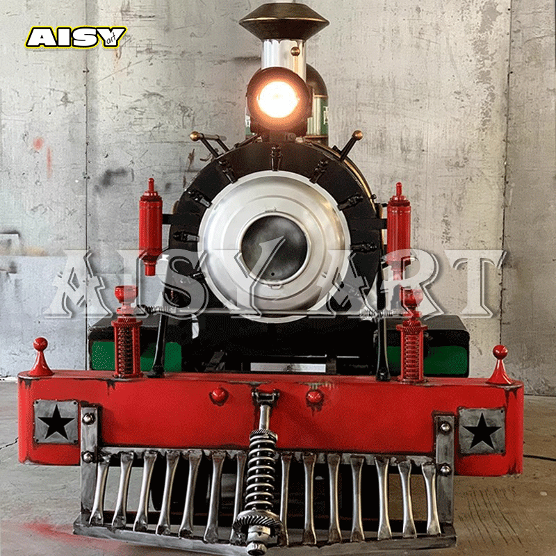 Custom Metal Train Head Decor