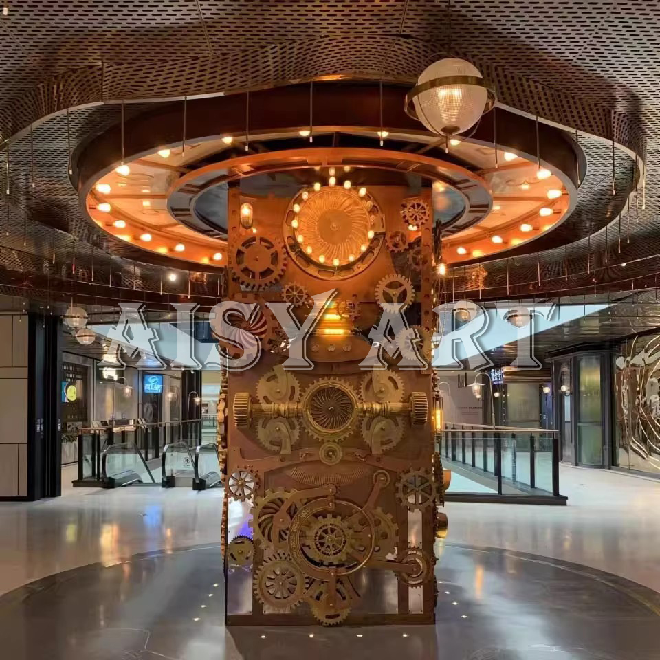  Industrial Gear LED Ceiling Clock