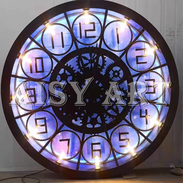 Backlit Metal Wall Clock