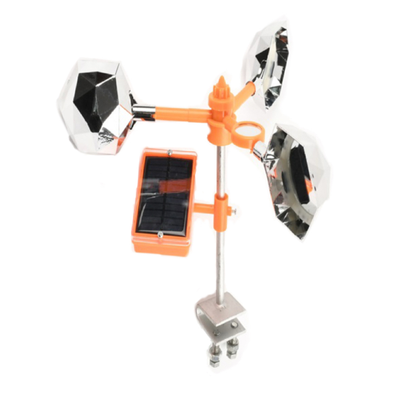 New Model Solar-Powered Bird Deterrent.Pole-Mounted.Protection Device.Advanced Solar.Long-Term.Electroplated Diamond Design.Galvanized Base.Voice-Activated Magnetic Windmill Ideal.Bird Scaring.