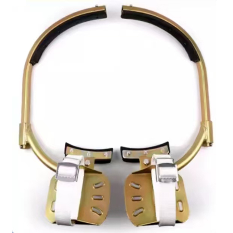 Electrician's foot clamps.pole climbing clamps. non-slip concrete pole climbing devices. climbing irons. power pole foot hooks.Utility Pole Climbing Hook.Electric Pole.pole climbing iron shoes.