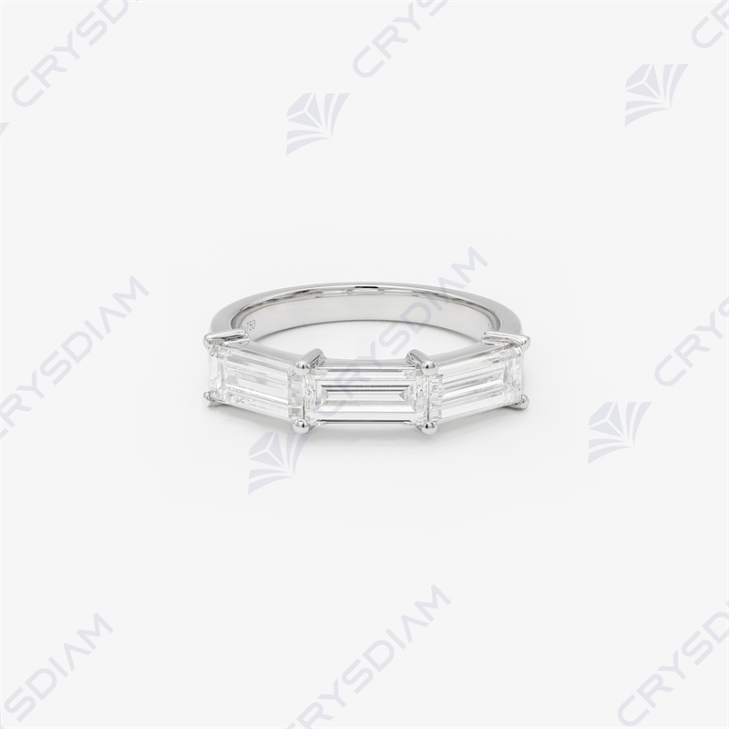 Baguette shape half eternity band