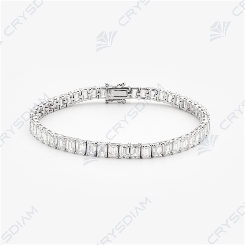 Smaragdförmiges Tennisarmband, TW13.43ct, 18KW