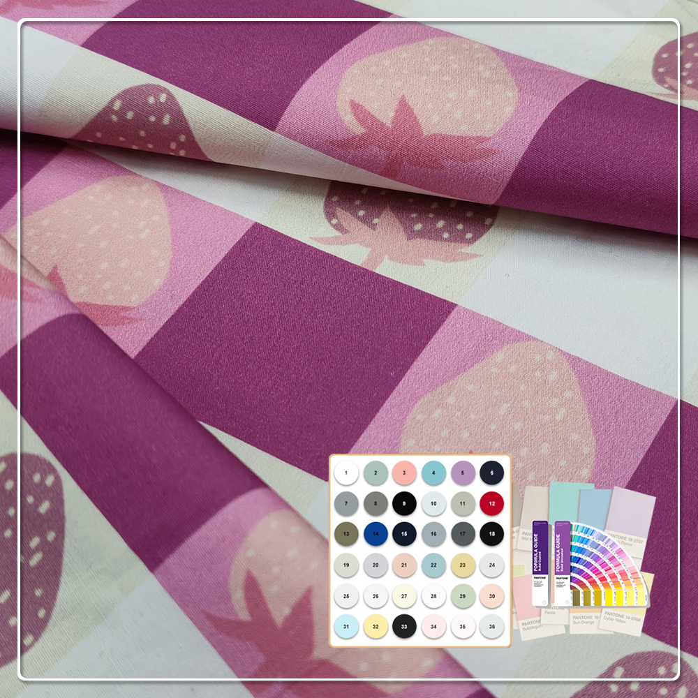 Oeko-Certified 100% Cotton Poplin Fabric - Vibrant Crisp Reactive Print for Kids' Apparel & Tablecloths