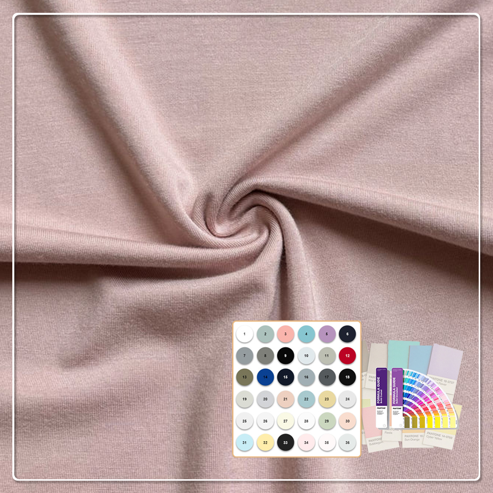 OEKO TEX gecertificeerde 40S 90% Bamboe Lyocell 10% Elastane stretch anti-geur jersey stof voor babykleding & sportkleding