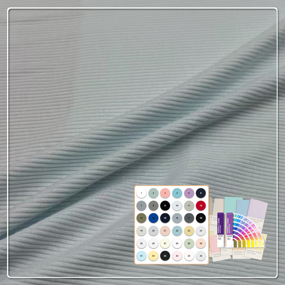 Super soft 220gsm 95% Bamboo 5% Spandex 2*2 rib fabric suitable for high performance underwear
