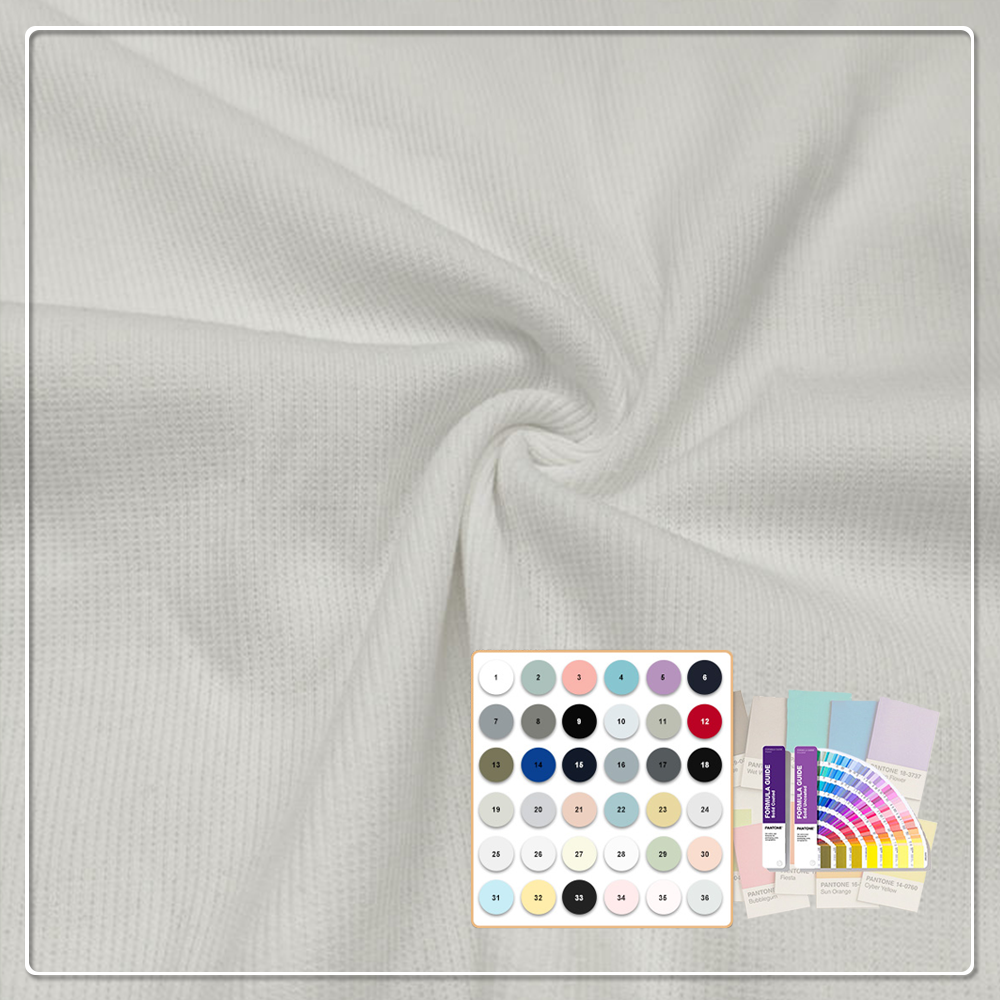 Ademend, anti-UV, vochtabsorberend, eco-vriendelijk 2x2 ribweefsel van 68% biologisch katoen, 28% bamboe en 4% spandex voor sportvesten