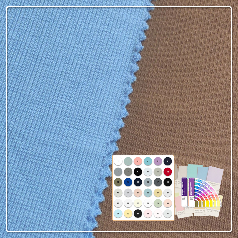 Biologisch Katoen Bamboevezel Gemengde 32S 2x2 Ribstof - Anti-bacterieel, vochtabsorberend en ademend voor baby-, kinder- en herenactivewear