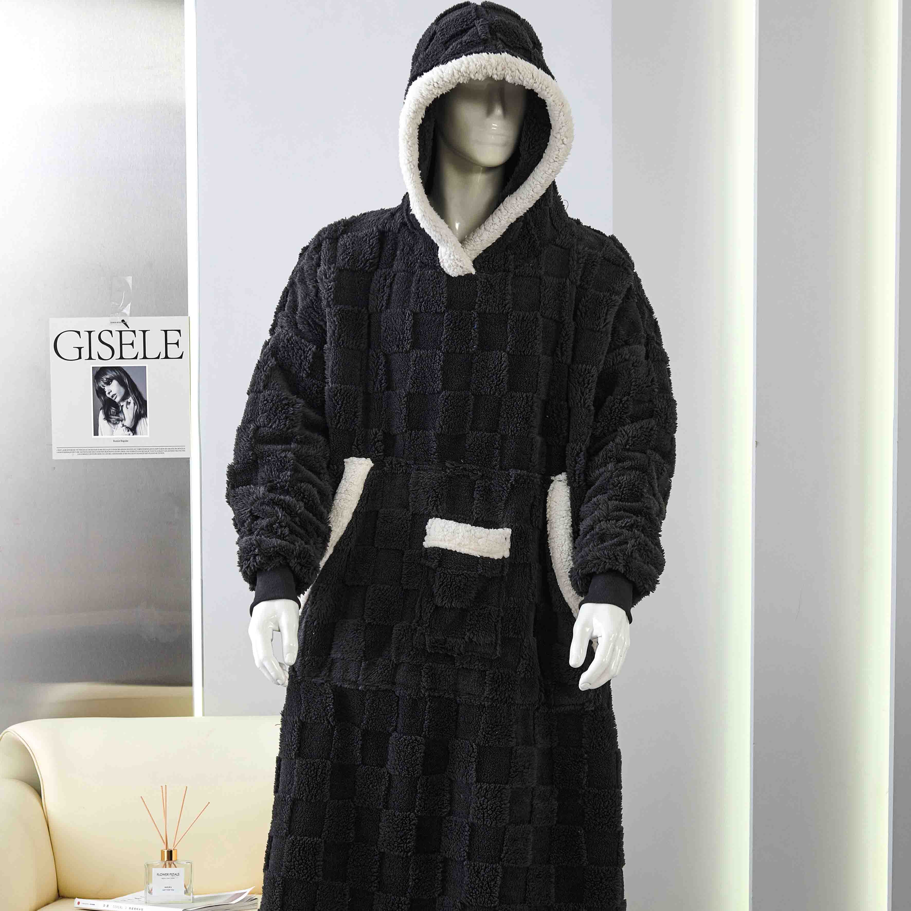 CAPPOTTA SHERPA NERA JACQUARD