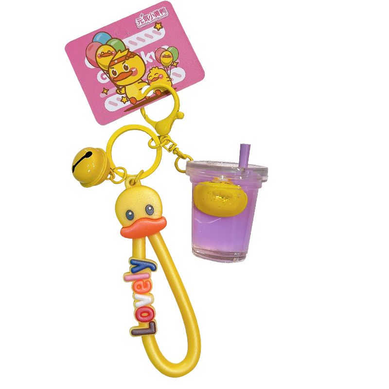 Originálny roztomilý športový živý malý žltý kačací kľúčenec, pendentív, módnosť, taška, autodoprava, kľúčové doplnky.