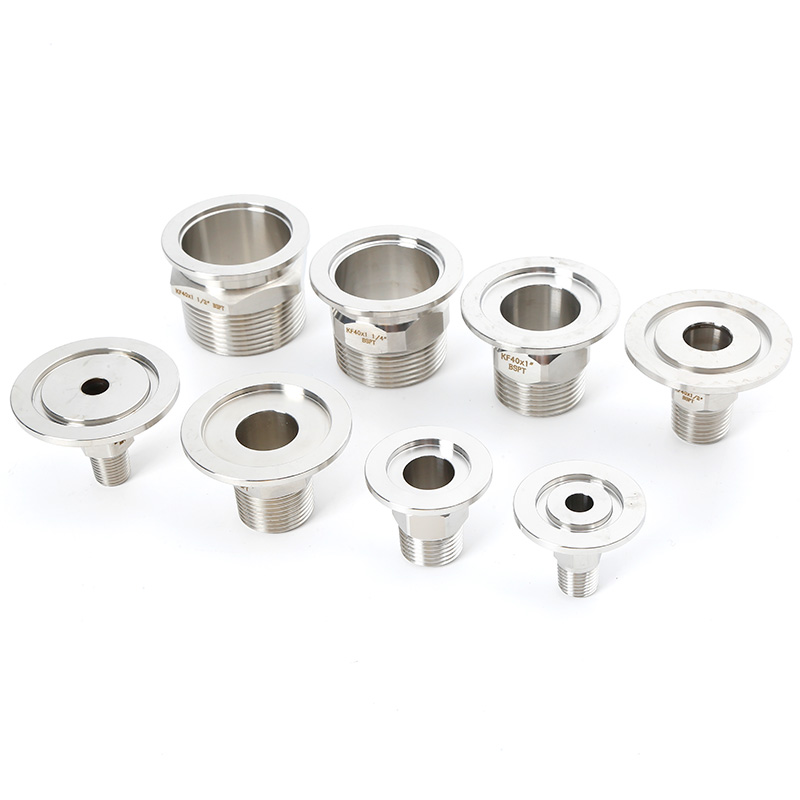 Raccordo esagonale maschio per vuoto in SS304/SS316L, adattatore maschio con filettatura PT/NPT, da KF16-KF50x1/8