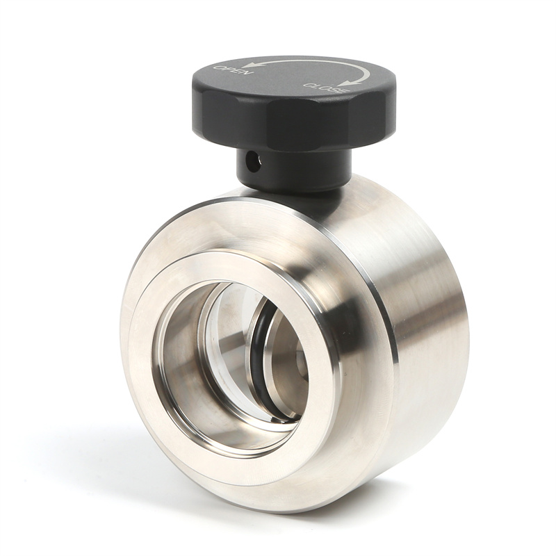 KF လက်ဘီးပါ KF25/KF40/KF50 SS304 SS316L စက္ကူသံမဏိ FKM ပိတ်ဆို့မှုနှင့်အတူ NW25/NW40/NW50 ကိုချိန်ညှိ၍ စက္ကူသံမဏိစီးဆင်းမှုကို လှည့်ပတ်ထားသော စက္ကူသံမဏိဖွင့်ပိတ်ပြုလုပ်သည့် ဖွင့်ပိတ်ပြား