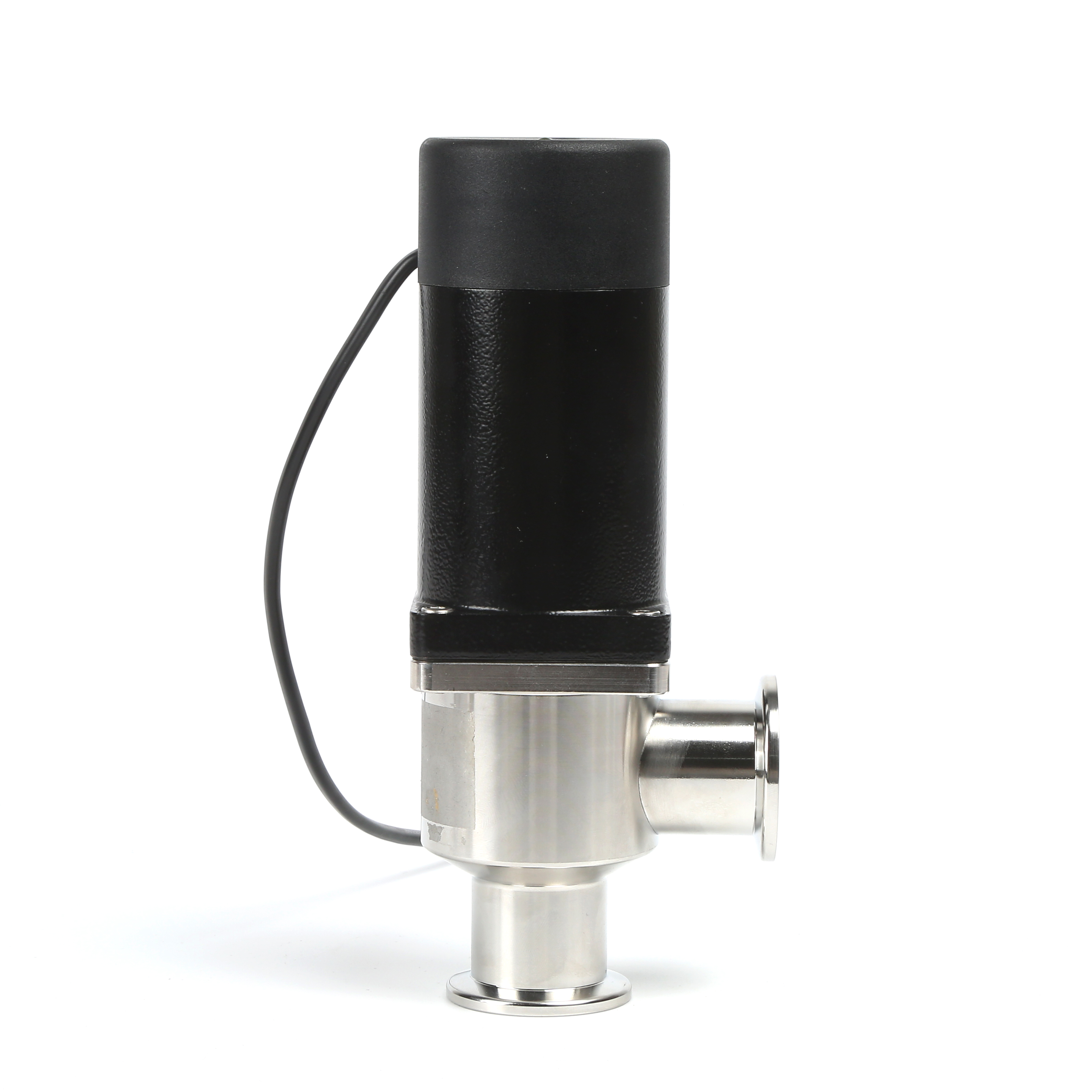 VZL01DC SS304 SS316L Valvuli Elettromagnetici Angolari NW16-50 Korpo ta’ Franka Bżal tal-Vakwum KF16/25/40/50 Fitting 90 Grad Tip L-Elettriku Gas