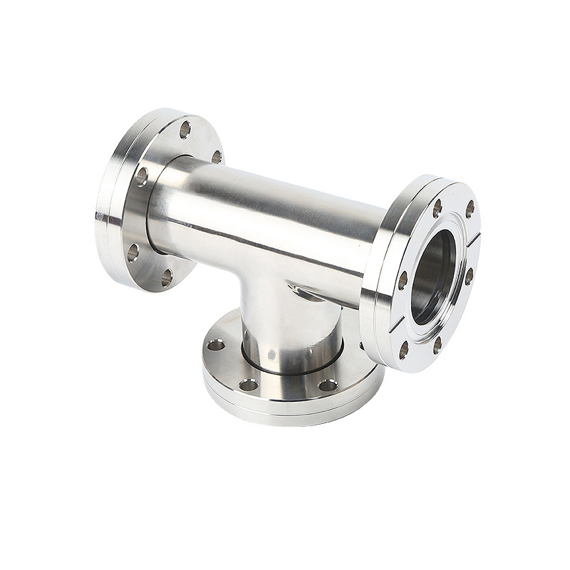 FTG01 SS304 SS316L Aċċajn Ixjewr CF Triq Taljun Ekwal Rotabbli CF16-CF100 Vakwum Għoli Perforazzjonijiet Trasversali 3/4