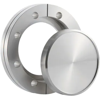 GBR01 CF Blanker Rotazzjonali Inoss SS304 SS316L Vakwum Flanġijiet ta' Vakwum Għoljin ta' Kwalità Għolja CF16-CF350 Perforazzjonijiet Trasversali/Fits tat-Tema Metriku/Tema UNC