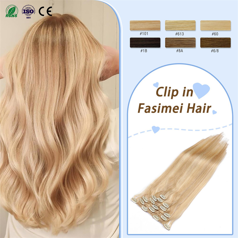 Фасимеј Набавка Висок Квалитет 100% Порамнета Структура Европска Реми Супер Со Двоен Влак Клипови За Влесување Од Човечка Коса