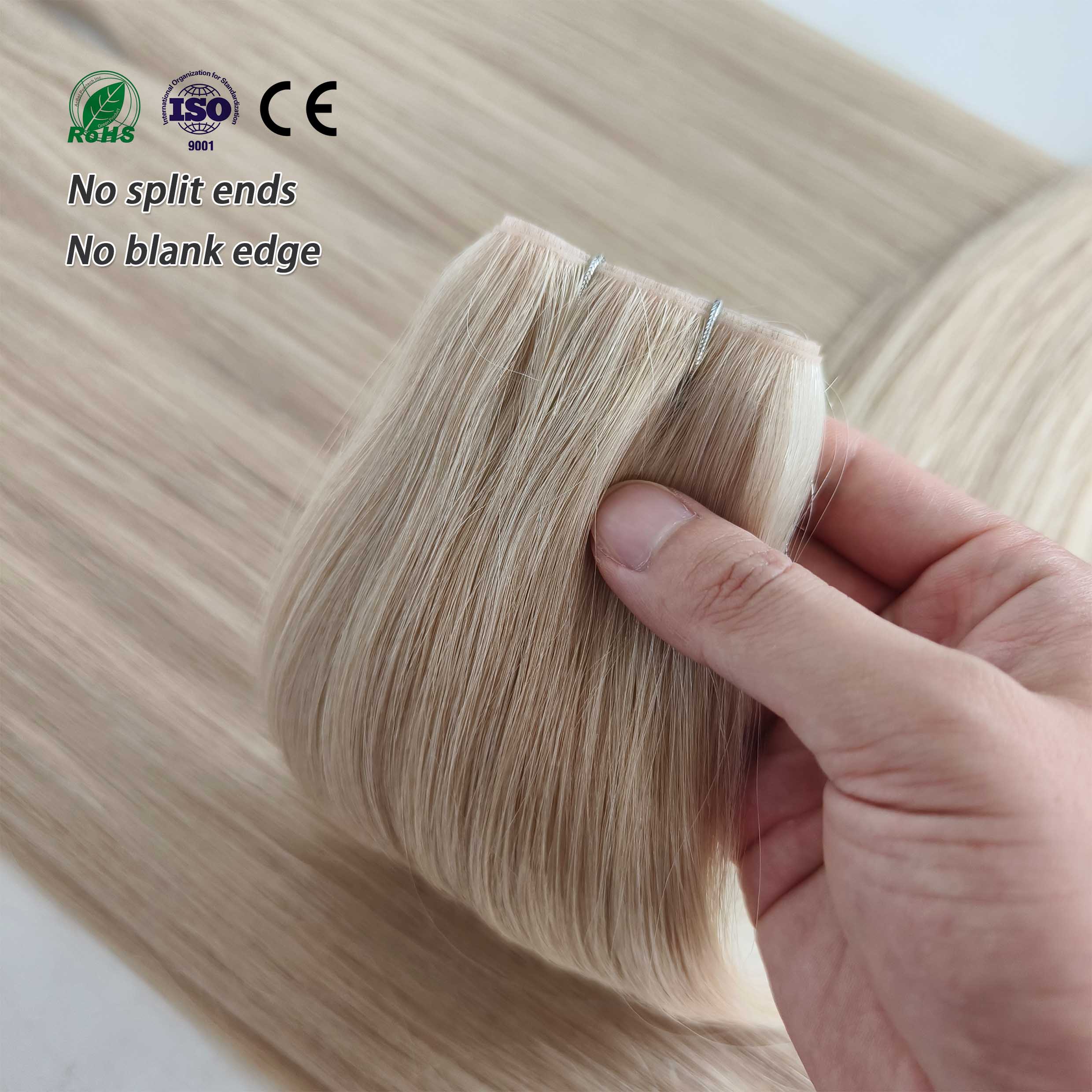רצועת שיער נסתרת ins weft עם חומר pu מותנה מוזרק שיער אנושי remy טהור רצועות שיער מותנות באיכות מומלצת
