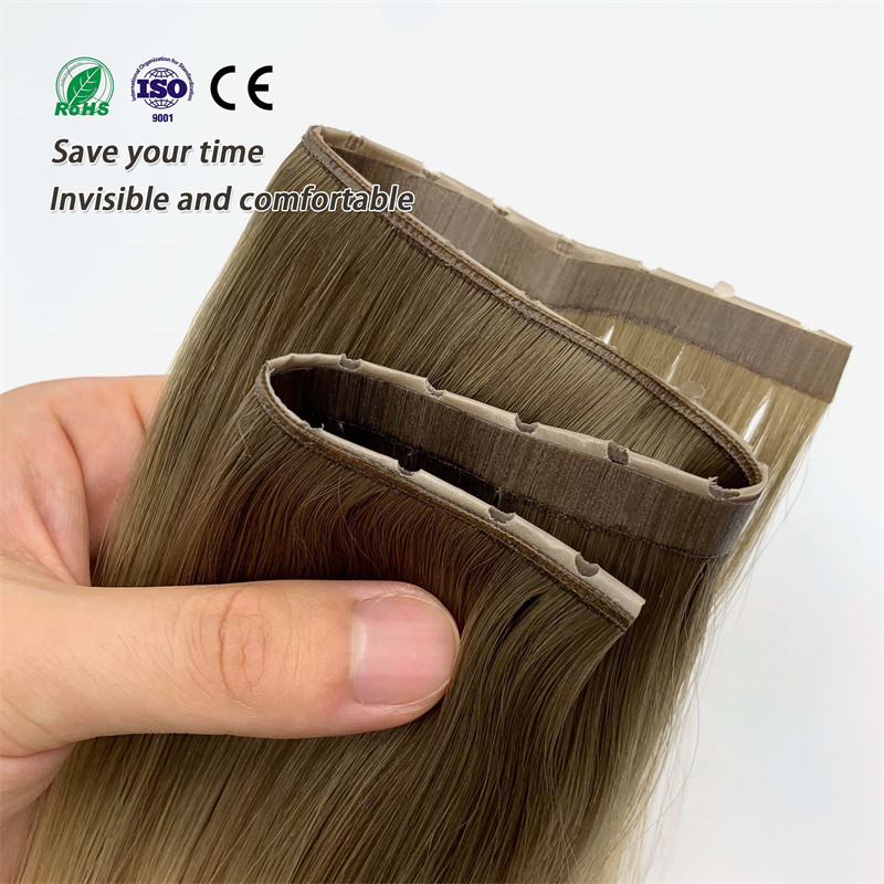 Hög Kvalitet Ny Design PU Sömlös XO Skaft Obehandlat Obehandlat Européiskt XO Osynligt Skaft Med Hål Mänskligt Hårförslag