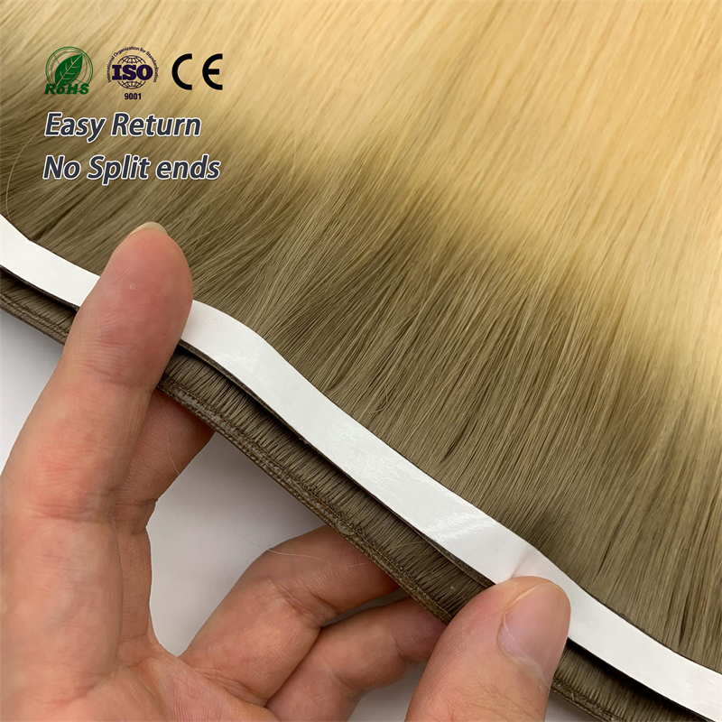 שיער אנושי טהור ללא חיבור שטוחinvisible genius G tape weft רצועות שיער מותנות