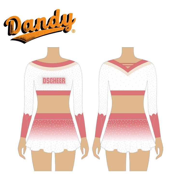 Seragam Pemimpin Sorak dengan Logo Tempahan – Crop Top dan Skirt Bermata Kristal untuk Pemimpin Sorak