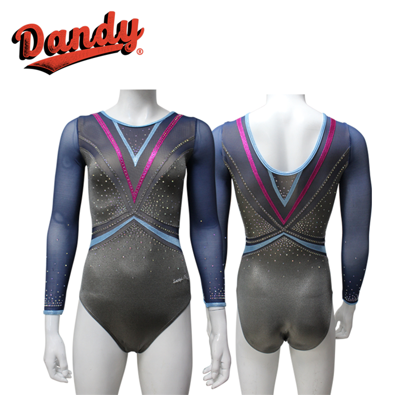 Custom Gymnastics Leotards – Girls Long/Short Sleeve Spandex Lycra Mystique Leotard, Rhinestone Options, Youth & Adult Sizes