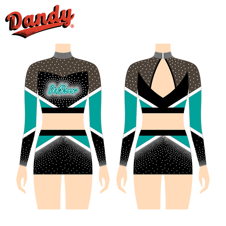 Hot Sale Custom Cheerleading Uniform – Sparkling Sequins & Rhinestones Factory Price