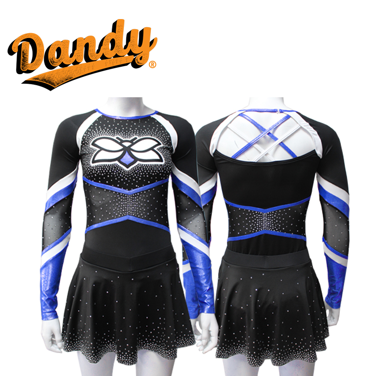 Σχέδιο εργοστασίου για κορίτσια με στολές των για τον χορό των οπαδών, προσαρμοσμένες φανταχτερές στολές με πέτρες τύπου ρινστόουν, μπλούζα κοντή και φόρεμα με κοντό παντελόνι