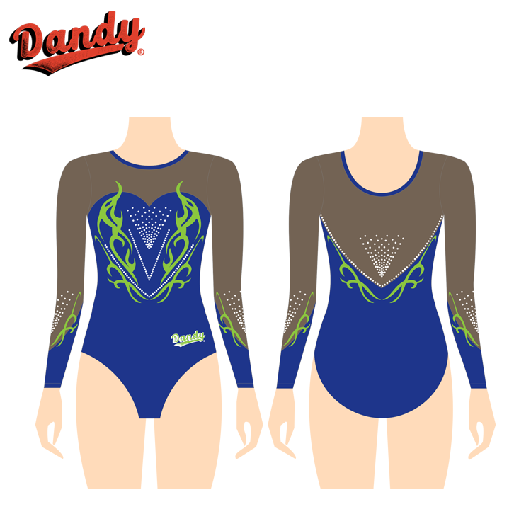 The Custom-made Shiny Laser Sleeve Gymnastics Suit Creates an Exclusive Sports Style