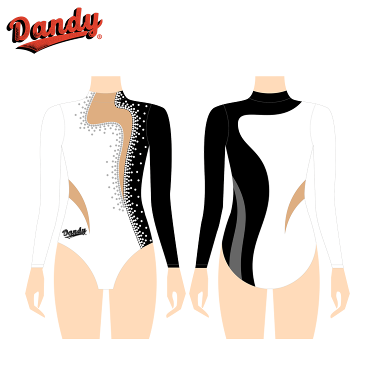 Elegantní a lesklý laserově řezaný rukáv gymnastického oděvu usnadňuje každý pohyb