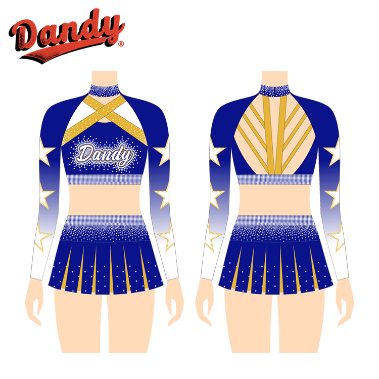 Stwórz własny wymarzony dres cheerleaderek z połyskującymi kryształkami, indywidualne kostiumy cheerleaderek marki Mystique