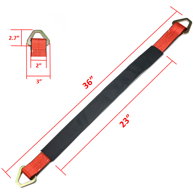  ремית אדומה בגודל 2 אינץ' לאכסי רכב עם טבעת D