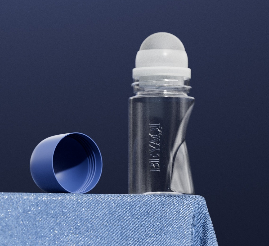 B3002 Botella de desodorante de 50 ml sin fugas, botellas transparentes de PET vacías con rodillo para perfumes y aceites de aromaterapia
