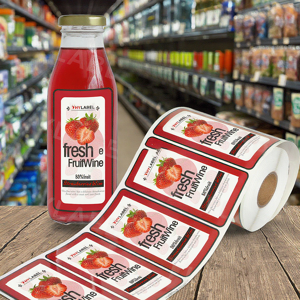 Etiqueta adhesiva personalizada con logotipo, papel de embalaje, etiqueta para botella de jugo, etiqueta de jugo, etiqueta de embalaje, etiqueta para botella de alimentos y bebidas