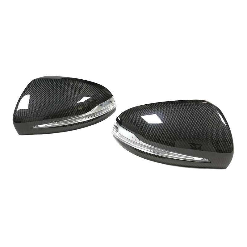 100% Dry Carbon Mirror Cover for Mercedes W205 W213  W222 GLC 2014+ LHD Replacement  with light bar Side Mirror Cover