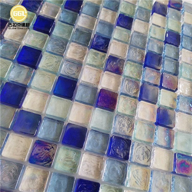 Swimming Pool Mosaic Variaton Blue and Shinning Glass Mosaic
