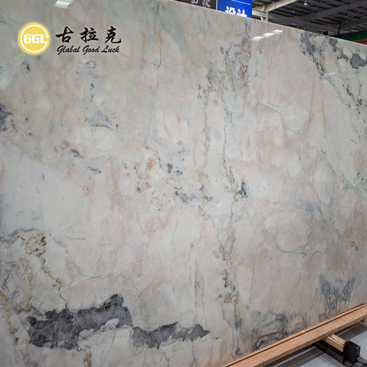 China Pink Marble Slab Natural Stone for Countertop Wall Floor Decor