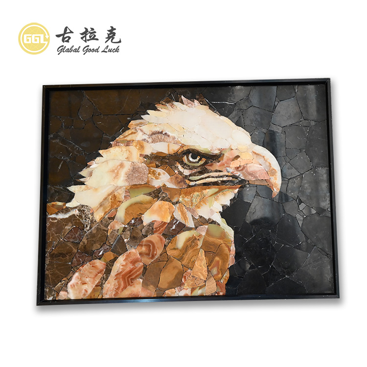 Eagle Pattern Art Work Mural Stone Mosaic for Wall Decor