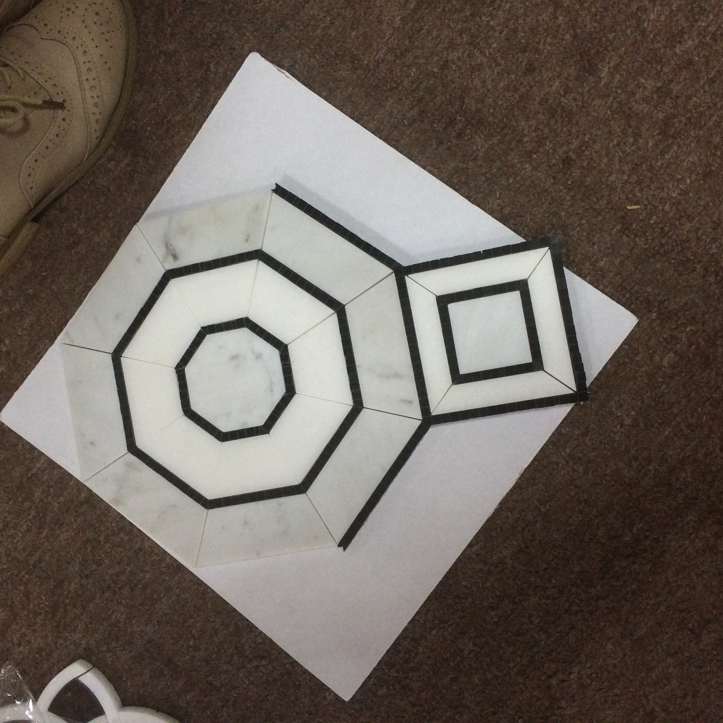 Natural Marble Mosaic in Square and Octagon Shapes for Interior Floor Decor