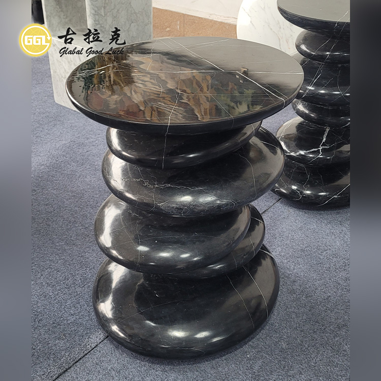 Stone Chair Unique Design Nero Marquina Marble Black Natural Stone