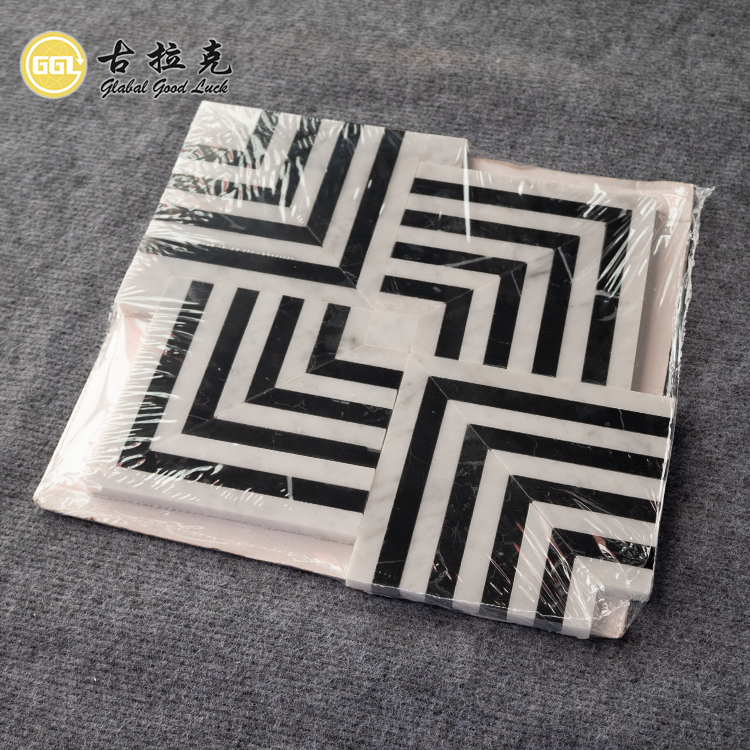 High Quality Black and White Marble Mosaic Tile for Wall Floor Decor