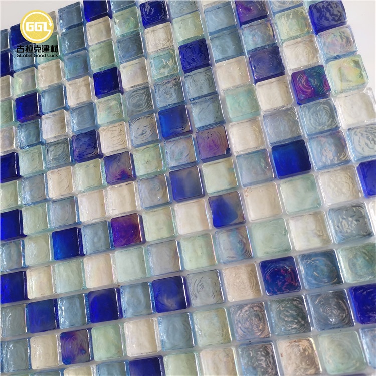Swimming Pool Mosaic Variaton Blue and Shinning Glass Mosaic