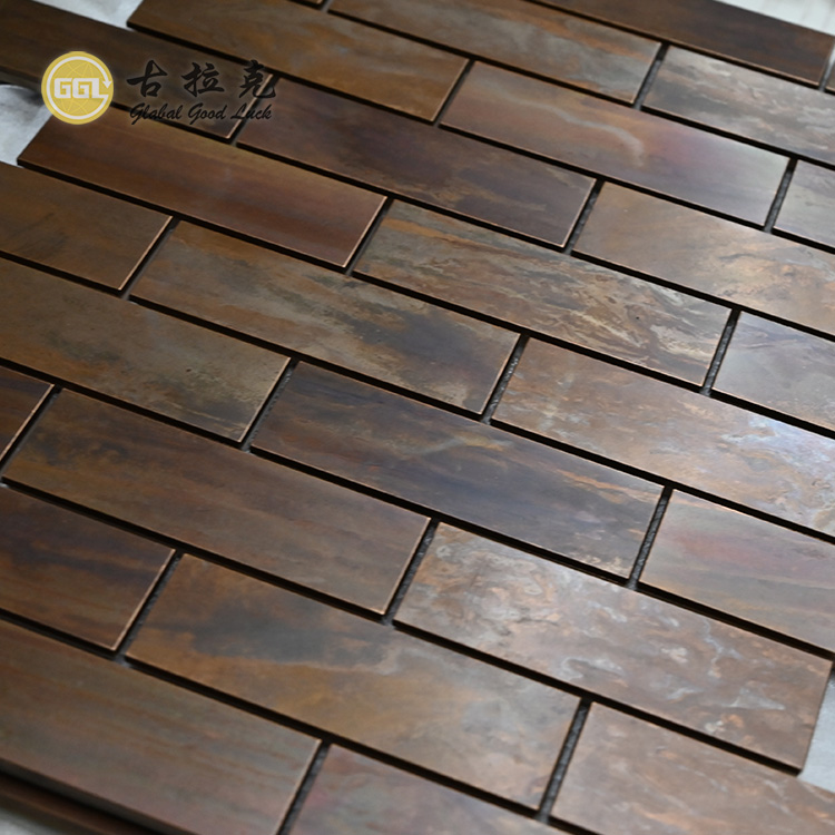 Long Strip Shape Antique Metal Mosaic Tile