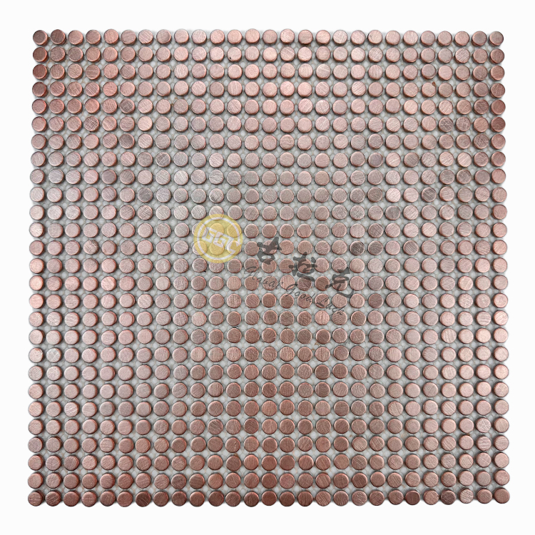 Mini Dots Round Metal Mosaic Stainless Steel Mosaic Wall Tiles Decor