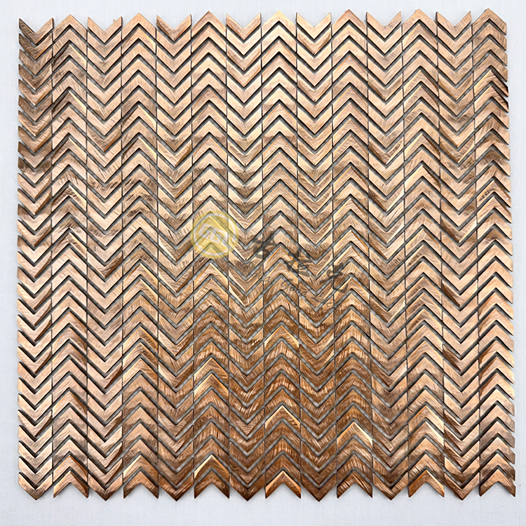 Brush Surface Chevron Shape Stainless Steel Metal Mosaic Wall Decor No reviews yet