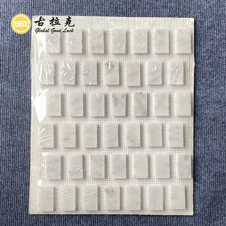 Natural Carrara White Marble Mosaic Tile for Wall Decor Outdoor Design