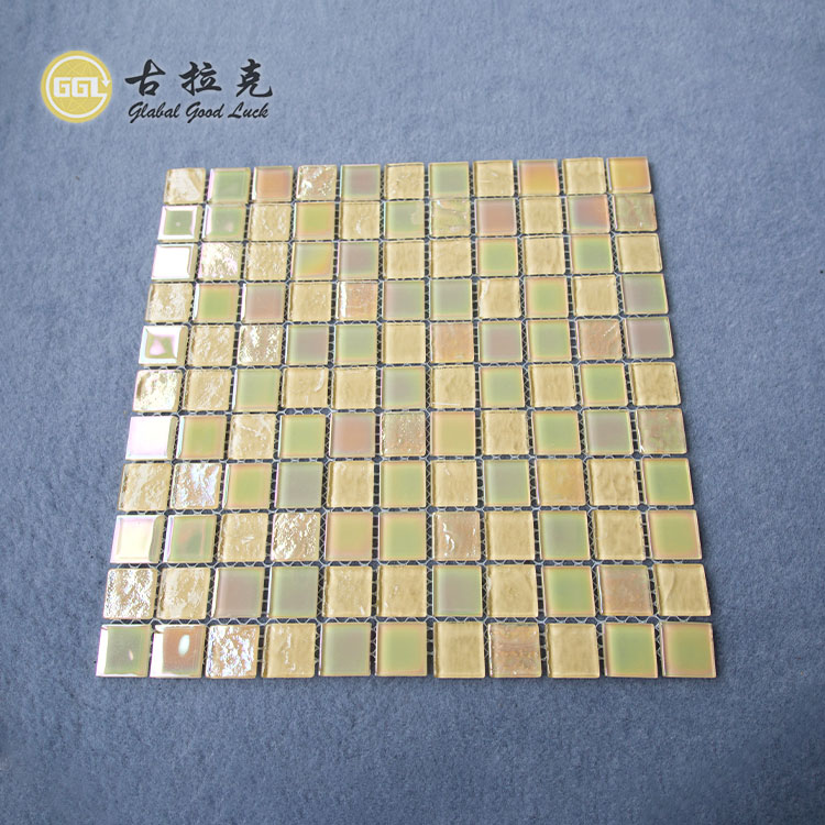 Yellow Crystal Glass for Swimming Pool Colored Glass Mosaic Tile  Wall Decor